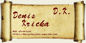 Denis Krička vizit kartica